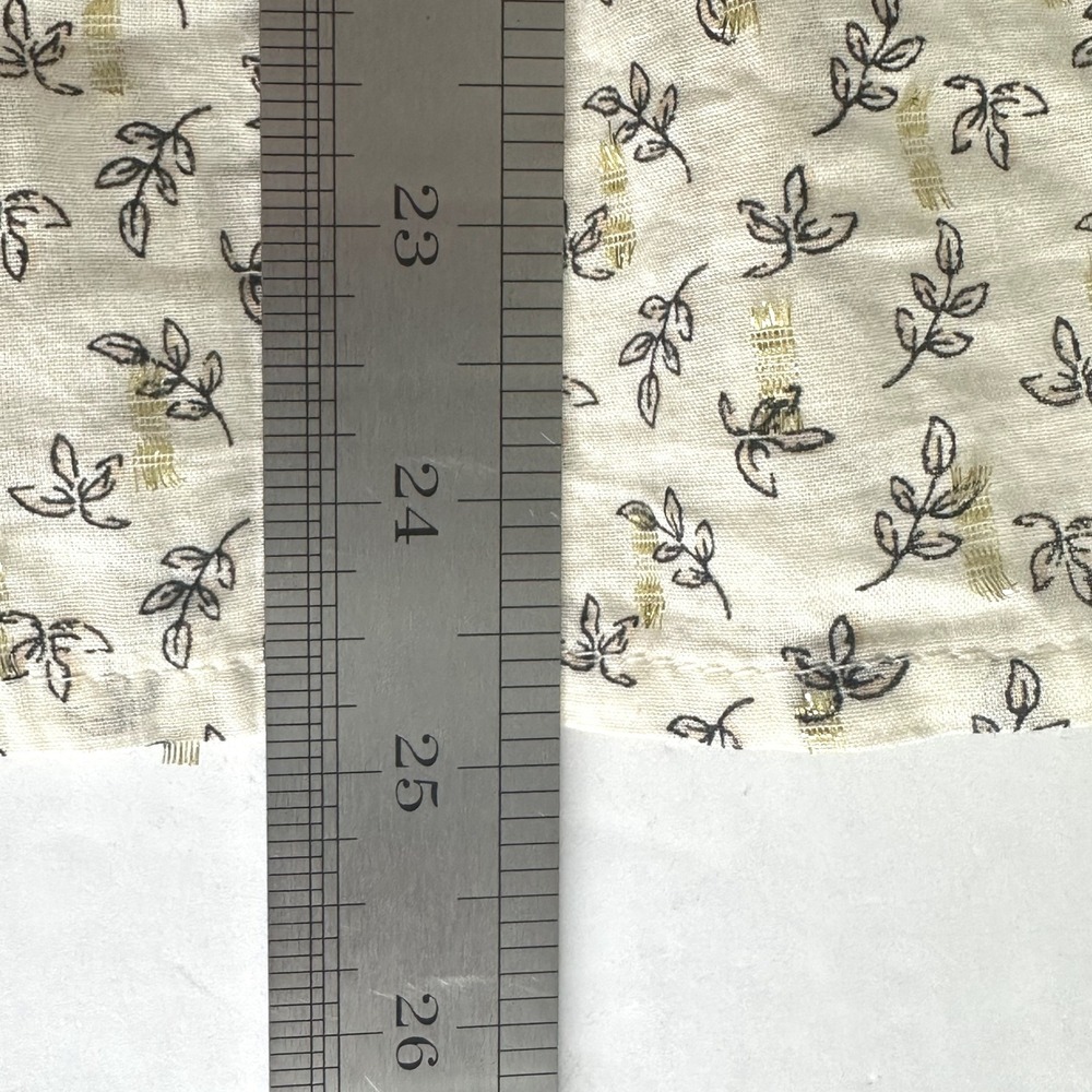 Old Navy Boho Cottagecore Cream Gold Ditsy Floral Square Neck Milkmaid Blouse XL - Picture 7 of 10